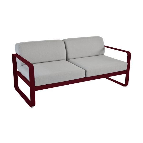 Bellevie 2-Sitzer Sofa Metall Schwarzkirsche / Bezug Flanellgrau - Angebot